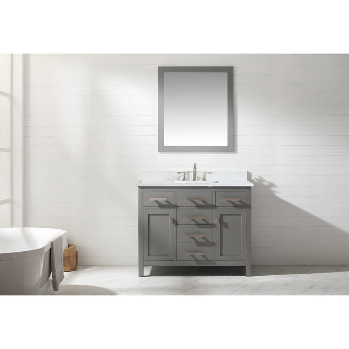 Valentino 42" Single Sink Vanity with White Quartz Top