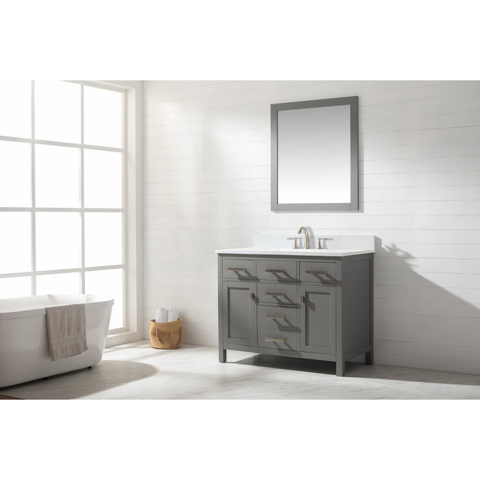 Valentino 42" Single Sink Vanity with White Quartz Top