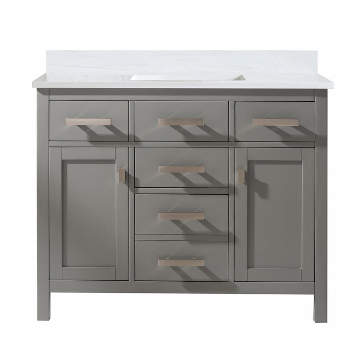 Valentino 42" Single Sink Vanity with White Quartz Top