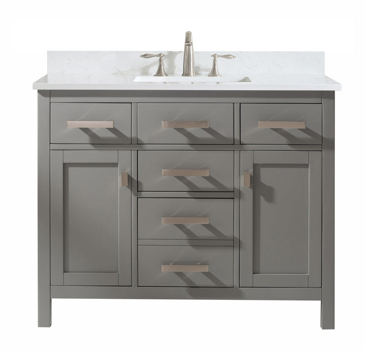 Valentino 42" Single Sink Vanity with White Quartz Top