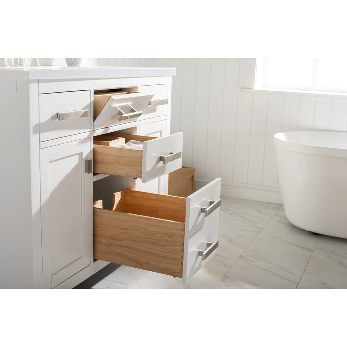 Valentino 42" Single Sink Vanity with White Quartz Top
