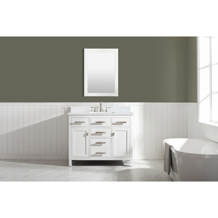 Valentino 42" Single Sink Vanity with White Quartz Top