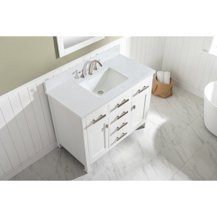 Valentino 42" Single Sink Vanity with White Quartz Top