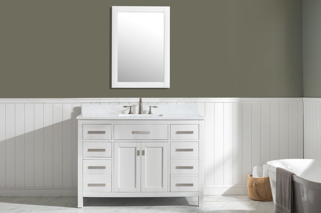 Valentino 48" Single Sink Vanity with White Quartz Top