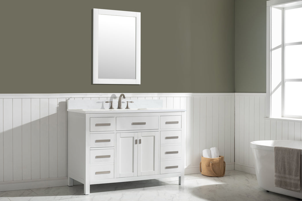 Valentino 48" Single Sink Vanity with White Quartz Top