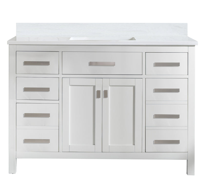 Valentino 48" Single Sink Vanity with White Quartz Top