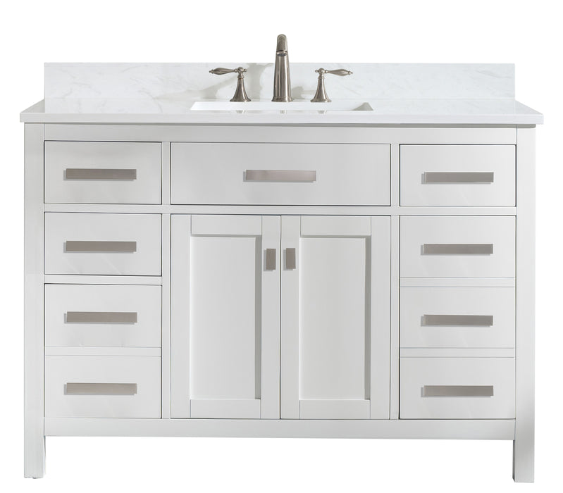 Valentino 48" Single Sink Vanity with White Quartz Top