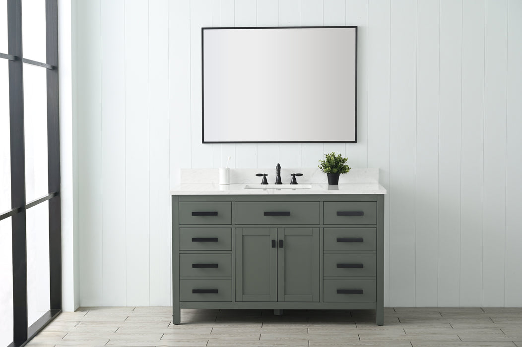 Valentino 54" Single Sink Vanity with White Quartz Top