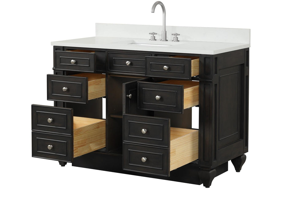 Winston 48" Single Sink Vanity with White Quartz Top