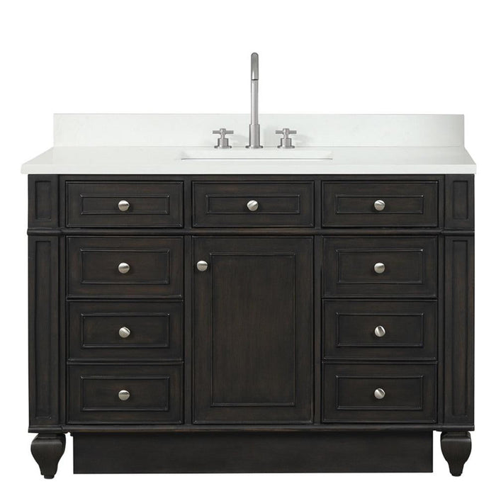 Winston 48" Single Sink Vanity with White Quartz Top