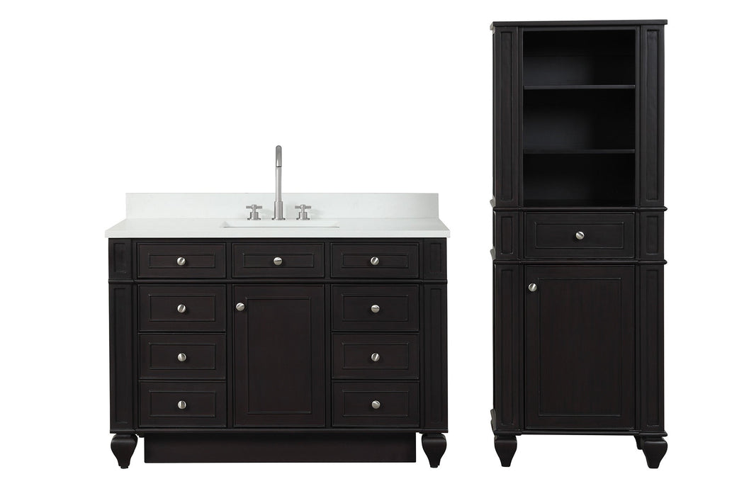 Winston 48" Single Sink Vanity with White Quartz Top