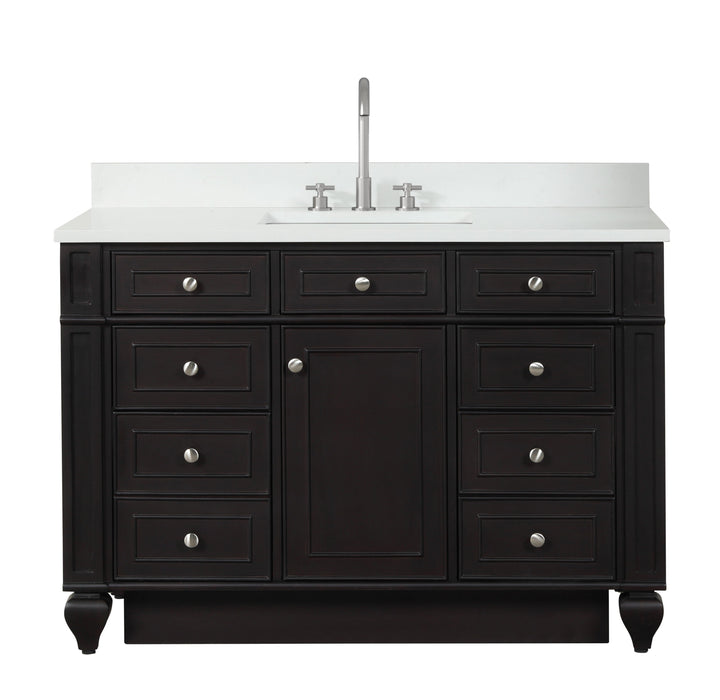 Winston 48" Single Sink Vanity with White Quartz Top