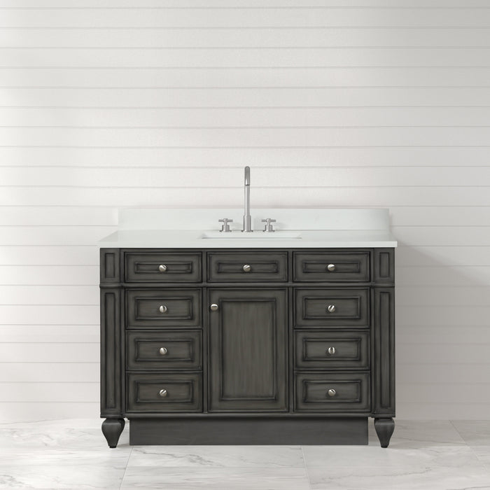 Winston 48" Single Sink Vanity with White Quartz Top