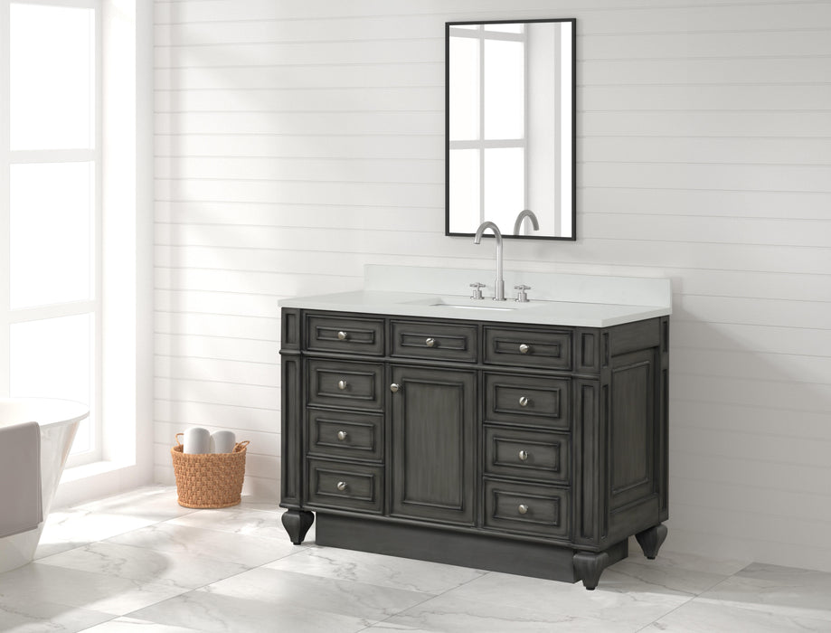 Winston 48" Single Sink Vanity with White Quartz Top