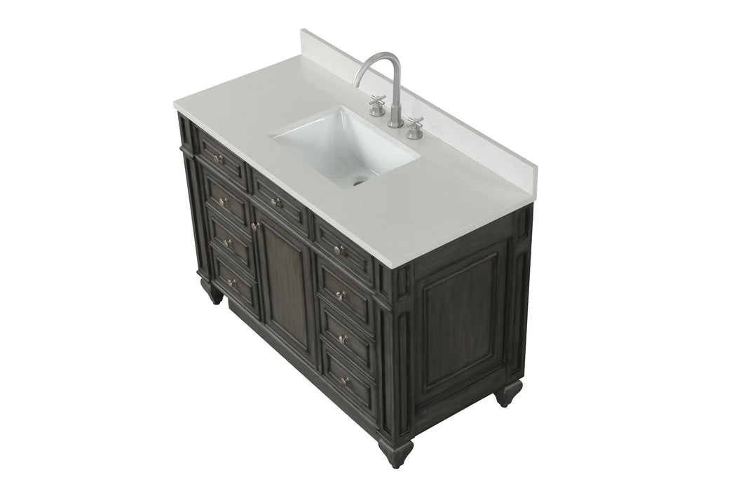 Winston 48" Single Sink Vanity with White Quartz Top