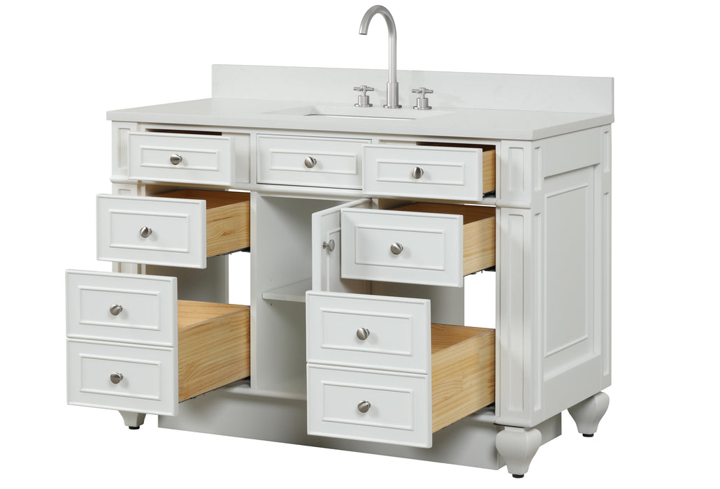 Winston 48" Single Sink Vanity with White Quartz Top