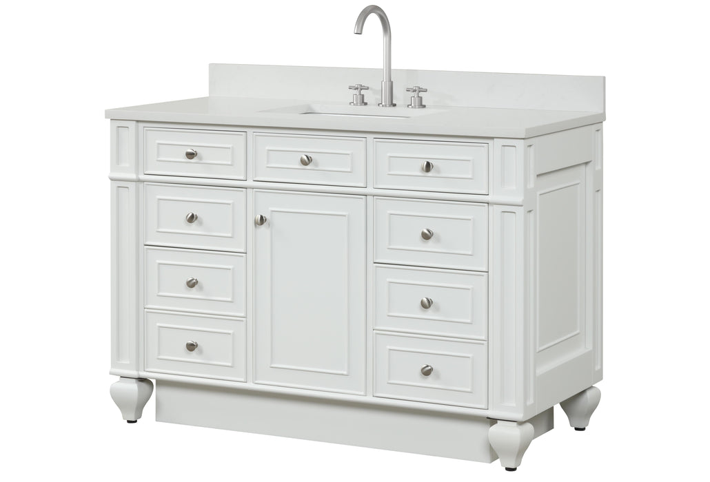 Winston 48" Single Sink Vanity with White Quartz Top