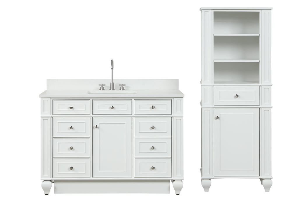 Winston 48" Single Sink Vanity with White Quartz Top