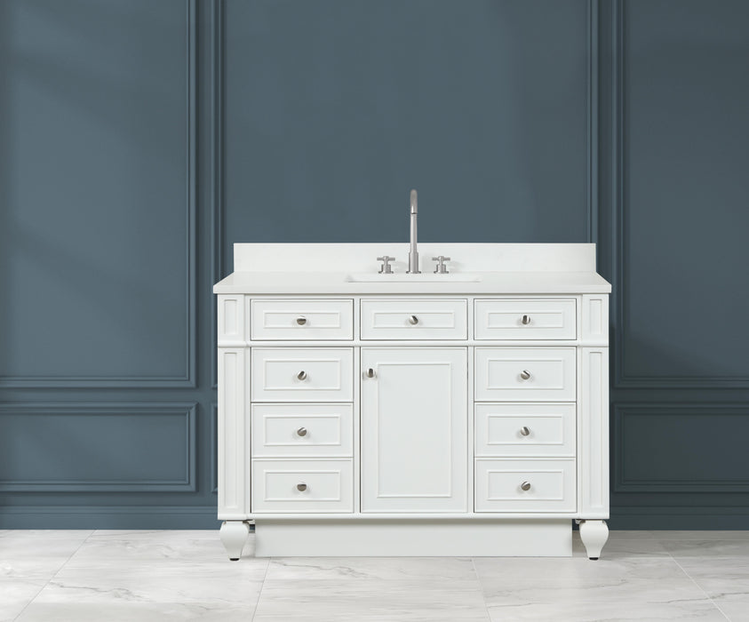 Winston 48" Single Sink Vanity with White Quartz Top