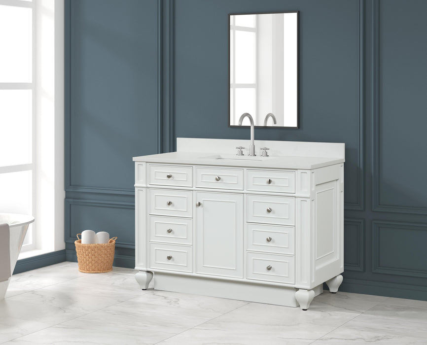 Winston 48" Single Sink Vanity with White Quartz Top