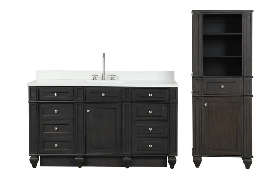 Winston 60" Single Sink Vanity with White Quartz Top