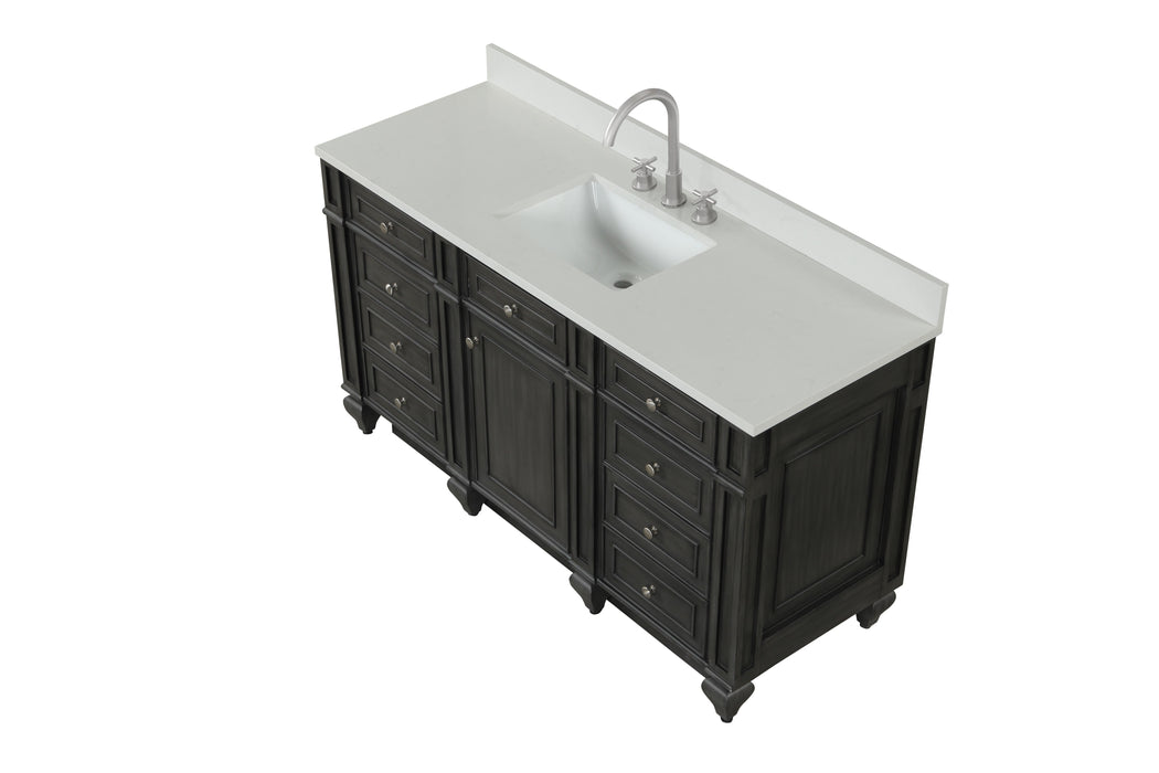 Winston 60" Single Sink Vanity with White Quartz Top