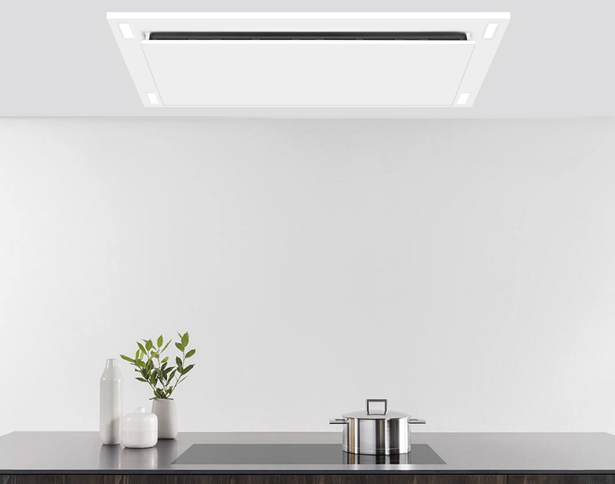 VICTORY Sunset 36 inch Flush Ceiling Mount Range Hood 600 CFM in White