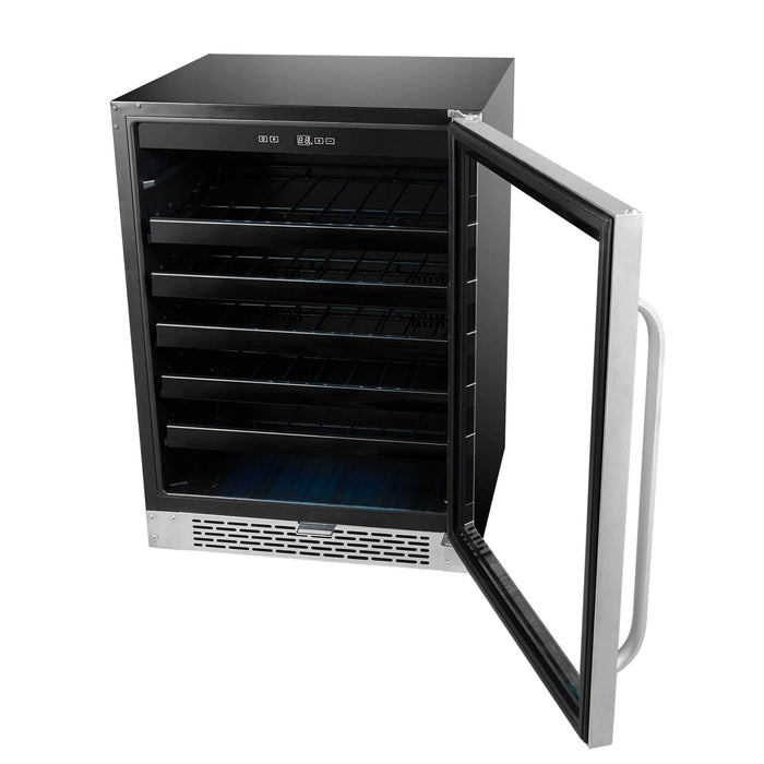 Whynter 24 inch Built-In 46-Bottle Undercounter Stainless Steel Wine Refrigerator with Reversible Door, Digital Control, Lock & Carbon Filter