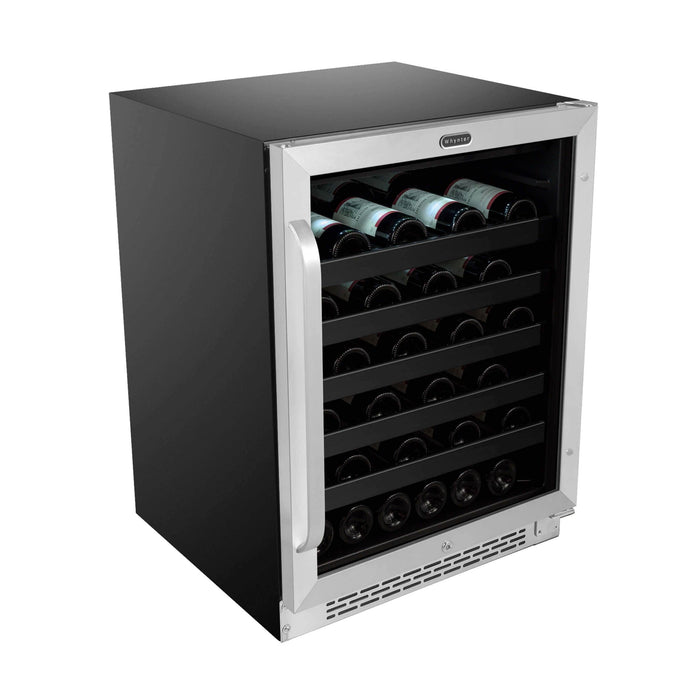 Whynter 24 inch Built-In 46-Bottle Undercounter Stainless Steel Wine Refrigerator with Reversible Door, Digital Control, Lock & Carbon Filter