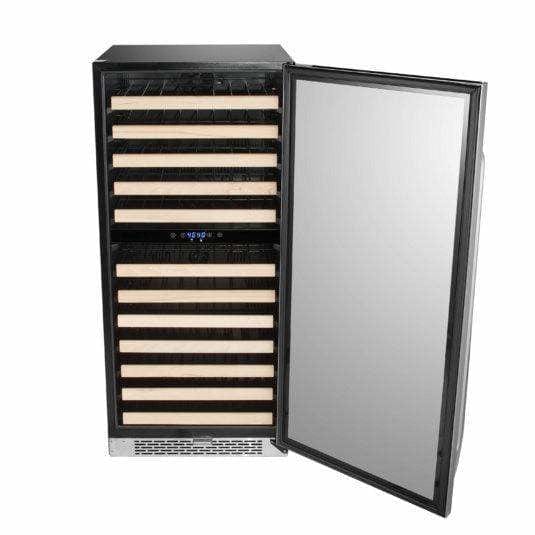 Whynter 92-Bottle Built-in Stainless Steel Dual Zone Compressor Wine Refrigerator with Display Rack and LED display