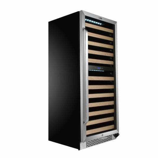 Whynter 92-Bottle Built-in Stainless Steel Dual Zone Compressor Wine Refrigerator with Display Rack and LED display