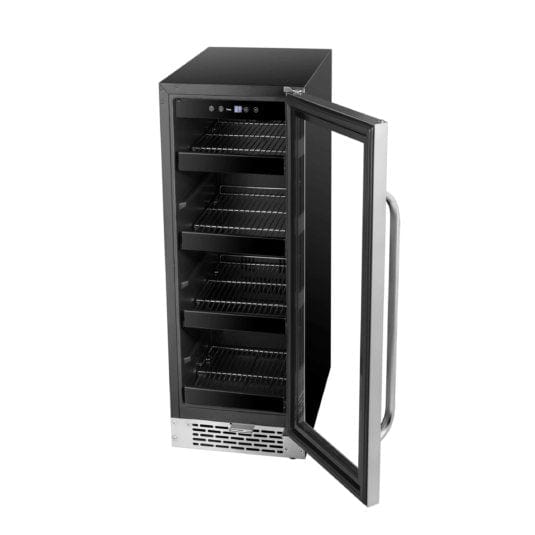 Whynter 12 inch Built-In 60 Can Undercounter Stainless Steel Beverage Refrigerator with Reversible Door, Digital Control, Lock and Carbon Filter