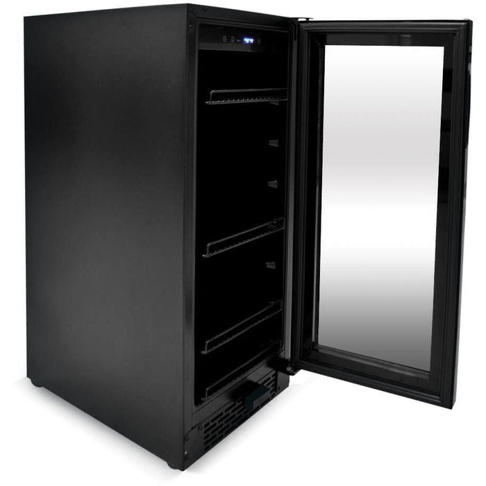 Whynter Built-in Black Glass Beverage Refrigerator, 80-Can Capacity, 3.4 cu. ft.