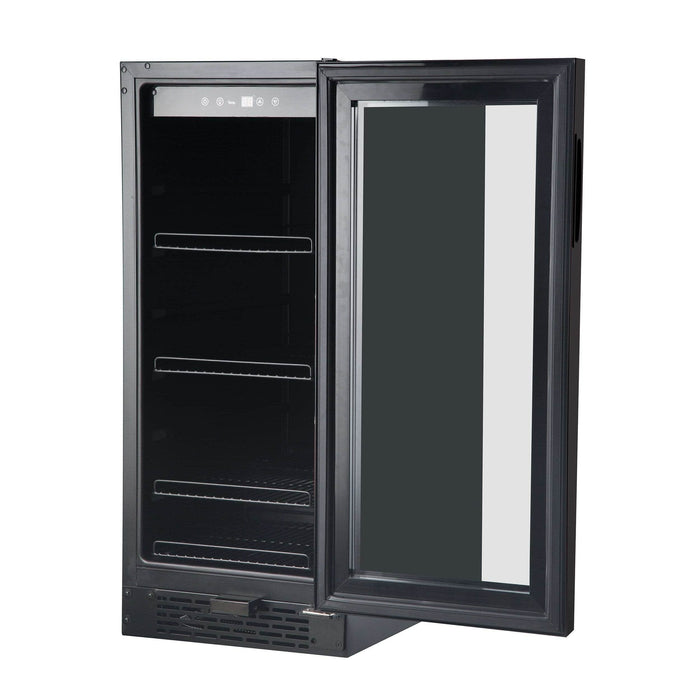 Whynter Built-in Black Glass Beverage Refrigerator, 80-Can Capacity, 3.4 cu. ft.