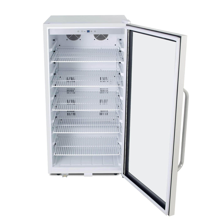 Whynter Freestanding 8.1 cu. ft. Stainless Steel Commercial Beverage Merchandiser Refrigerator with Superlit Door and Lock in White